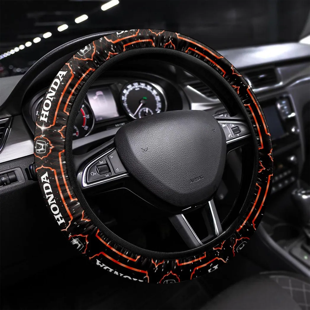 Sedan Steering Wheel Cover 3D Print, Motorsport Style Steering Cover CAR550 - Orange