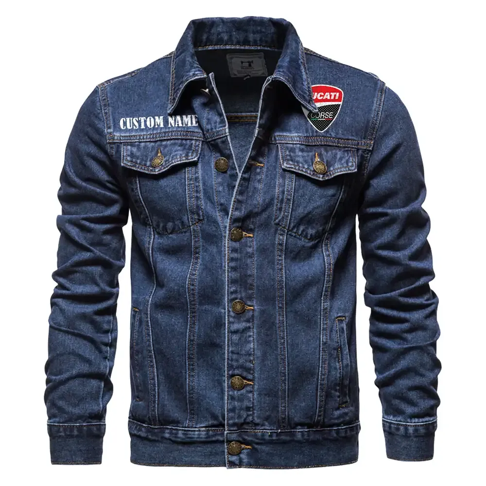 Sleek Superbike Denim Jacket, Street Spirit Denim Jacket CAR190 - Dark Blue