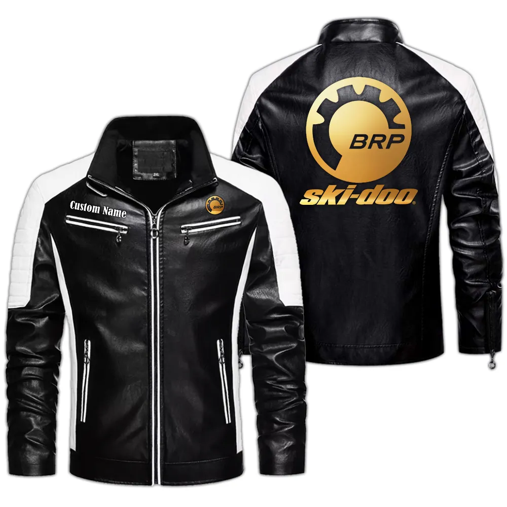 Snowmobile Men's Pu Leather Jacket, Durable PU Jacket Road Style CAR040 - Black