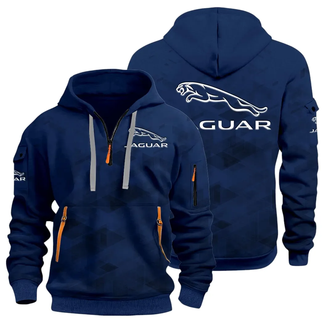 Sophisticated Car Hoodie Half Zip 3D Print, Everyday Comfortable Hoodie CAR514 - Navy