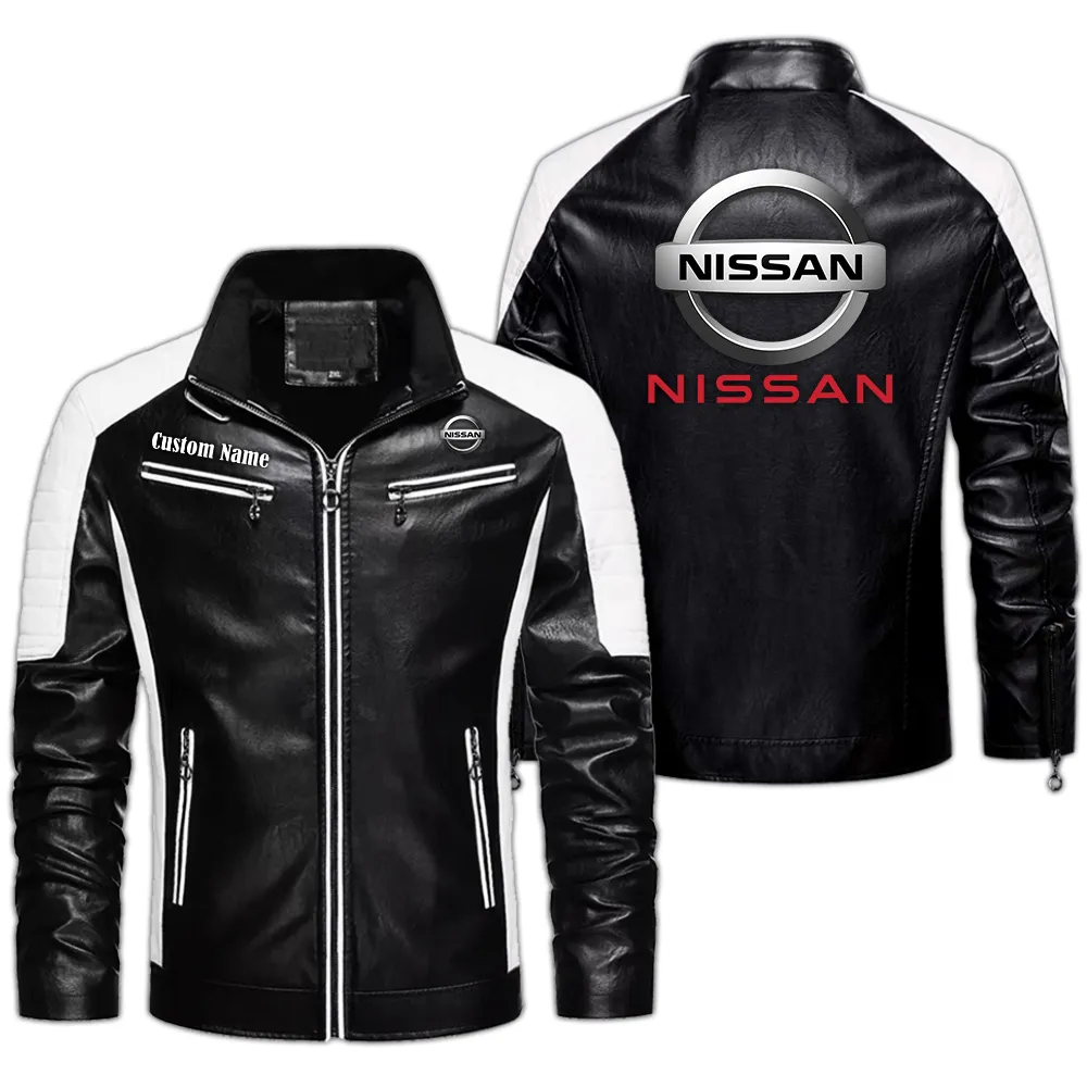 Speed Motion Men's Pu Leather Jacket, Classic PU Leather Jacket CAR040 - Black