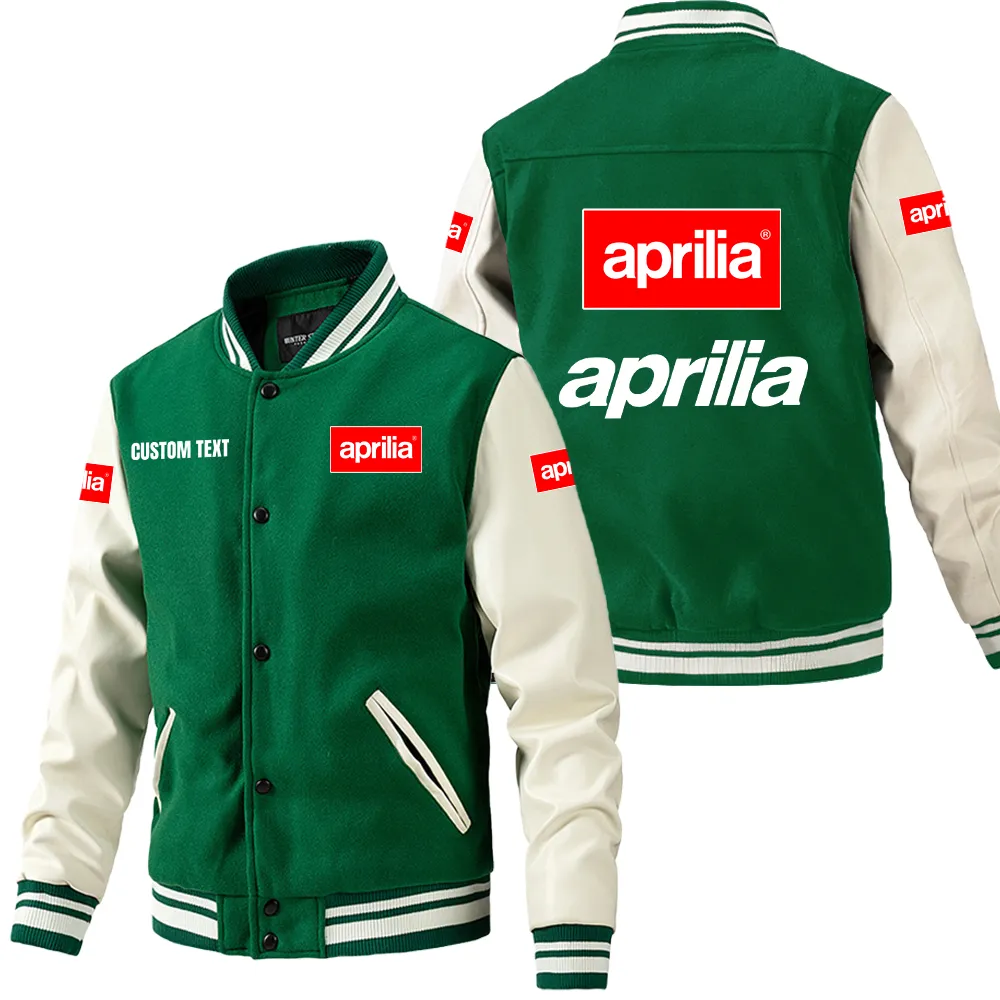 Sportbike Leather Baseball Jacket, Street-Ready Leather Jacket Car180 - Green