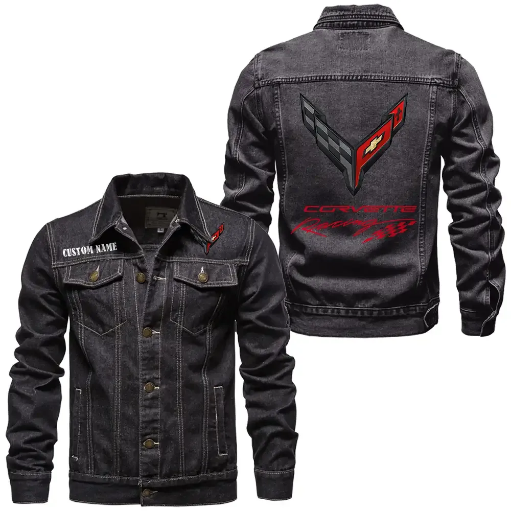 Sports Car Denim Jacket, Streetwear Denim with Attitude CAR190 - Black