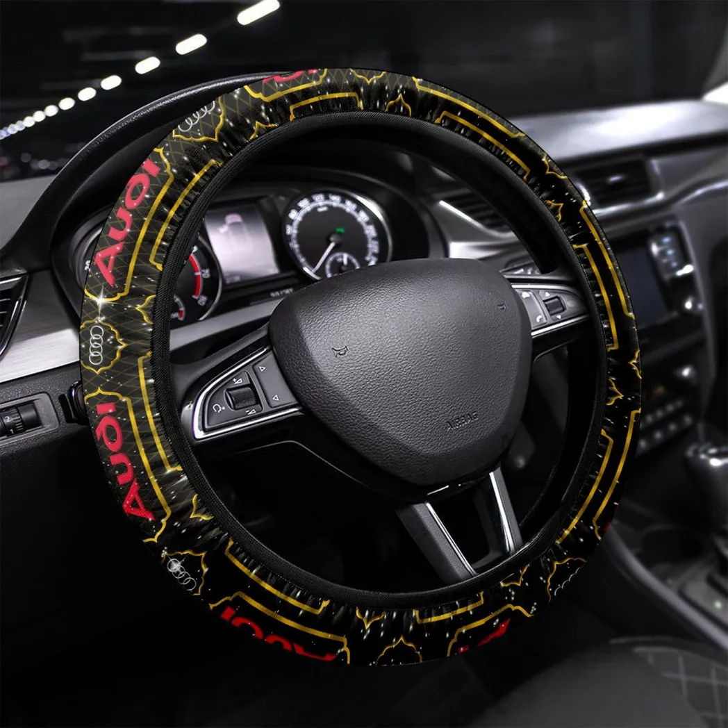 Sports Sedan Steering Wheel Cover 3D Print, Durable Custom Drive Cover CAR550 - Yellow
