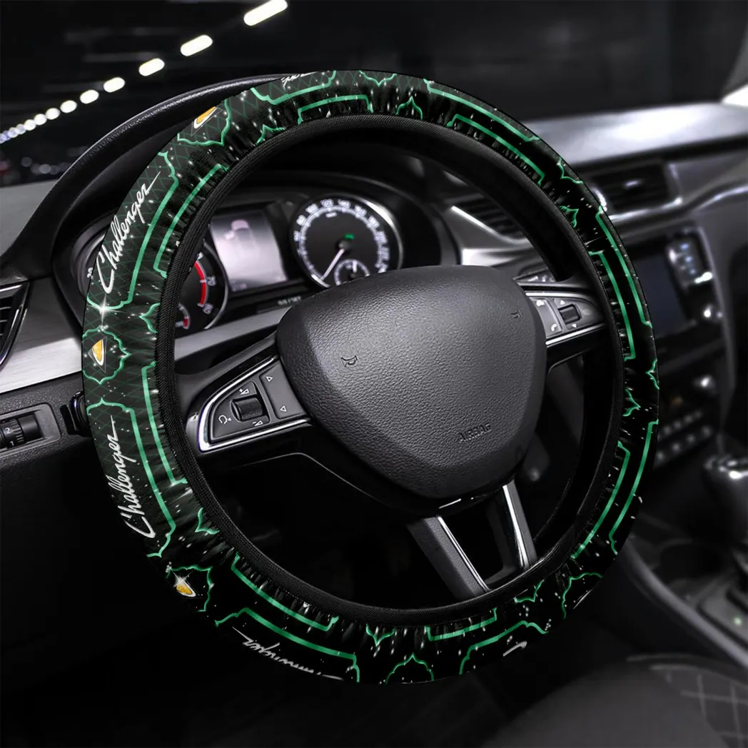 Sporty Roadster Steering Wheel Cover 3D Print, Premium Car Fan Grip Cover CAR145 - Green