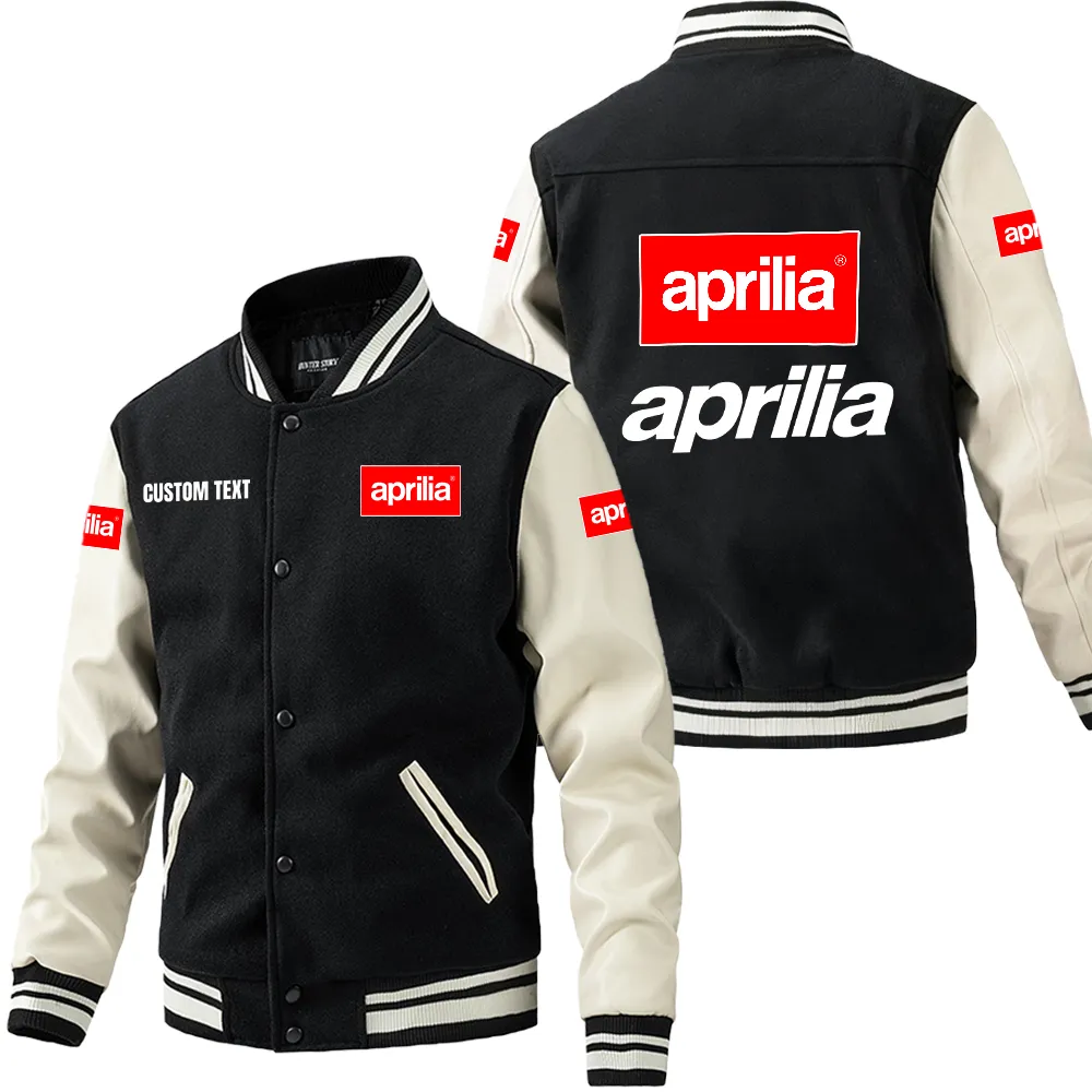 Street Bike Leather Baseball Jacket, Car Culture Varsity Leather CAR180 - Black White