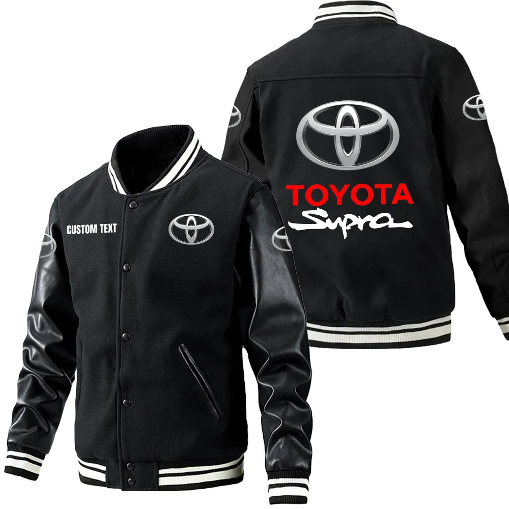 Street Racer Car Leather Baseball Jacket, Motorcycle Pride Leather Style CAR180 - Black