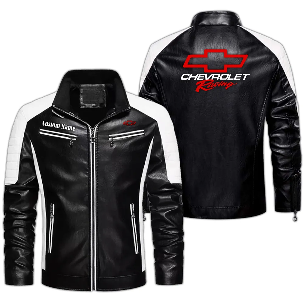Strong Drive Men's Pu Leather Jacket, Auto-Inspired PU Leather Style CAR040 - Black
