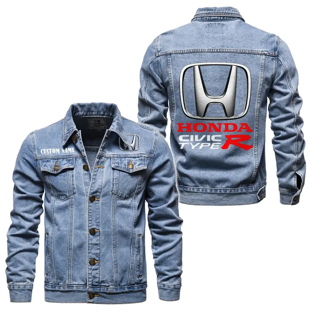 Strong Style Denim Jacket, Classic Fit Gearhead Spirit CAR190 - Light Blue