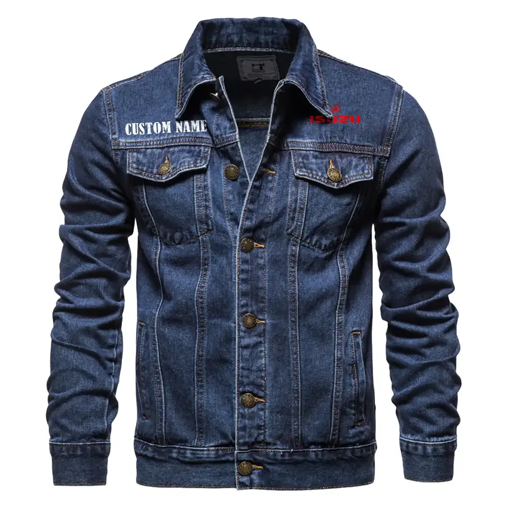Sturdy Pickup Denim Jacket, Auto-Inspired Denim Look CAR190 - Dark Blue