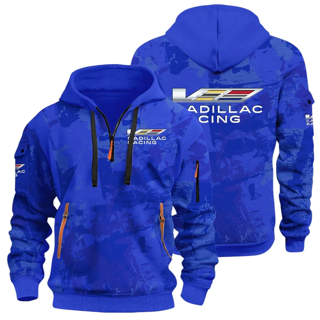 Stylish Luxury Wagon Hoodie Half Zip 3D Print, Sporty & Street-Ready Hoodie CAR514 - Blue