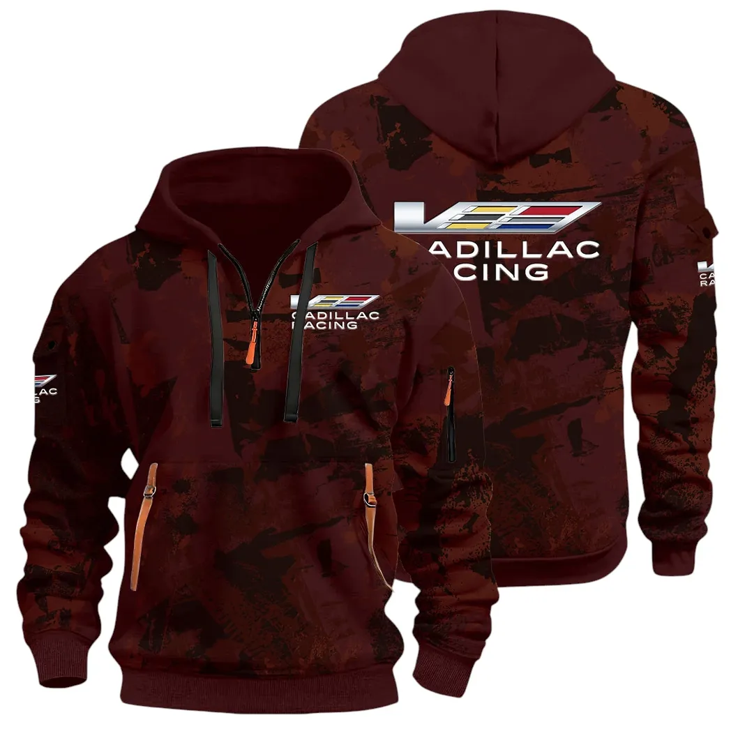 Stylish Luxury Wagon Hoodie Half Zip 3D Print, Sporty & Street-Ready Hoodie CAR514 - Dark Red