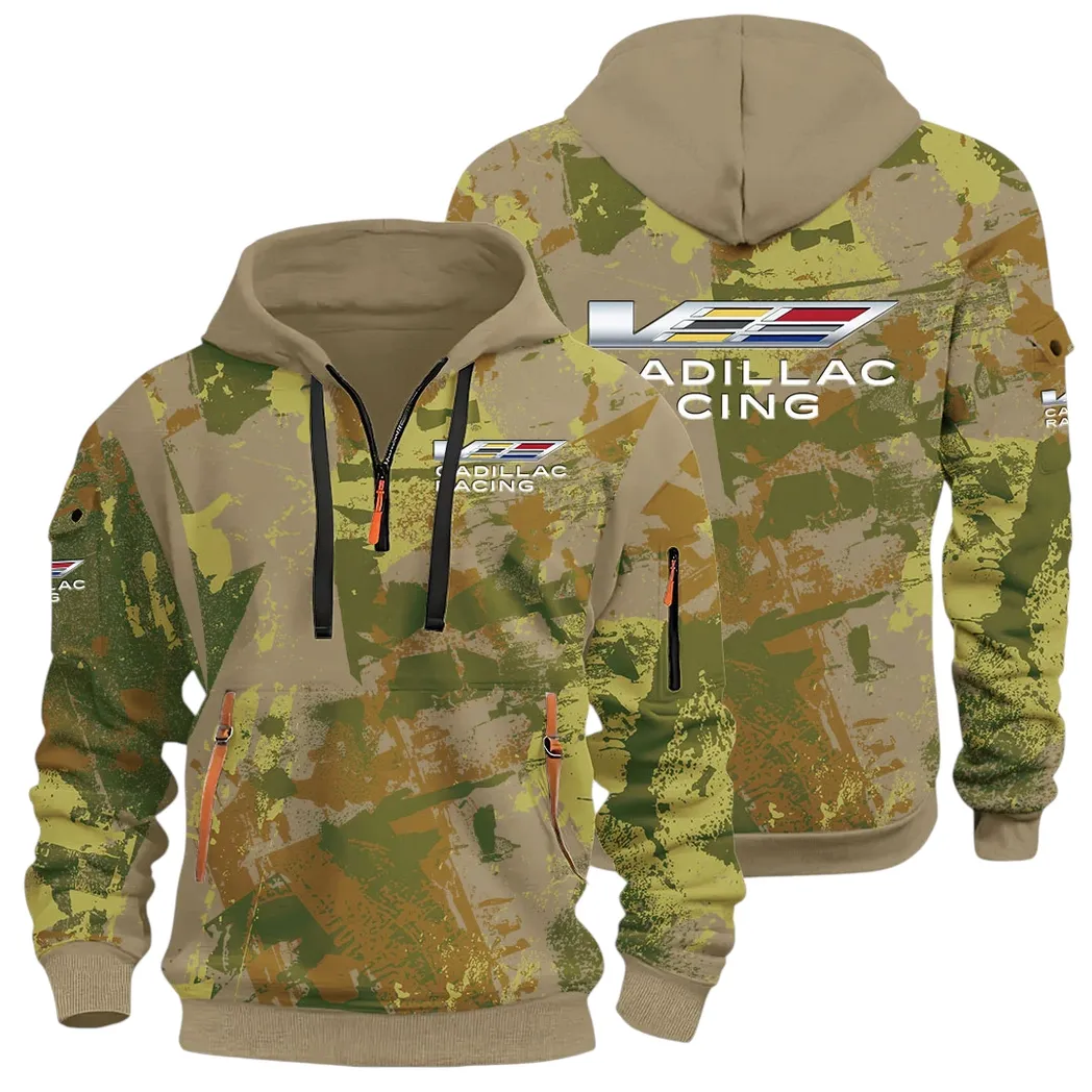 Stylish Luxury Wagon Hoodie Half Zip 3D Print, Sporty & Street-Ready Hoodie CAR514 - Khaki