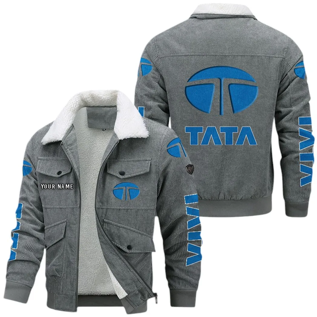 TerraMax Machines Thickened Corduroy Jacket, Fan's Classic Corduroy Jacket CAR149 - Gray