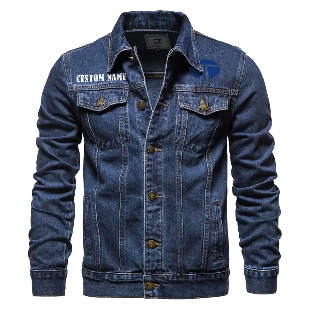 TorqueForce Trucks Denim Jacket, True Gearhead Denim Look CAR190 - Dark Blue