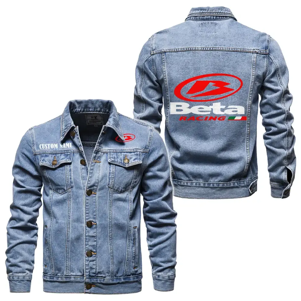 Trail Motorbike Denim Jacket, Streetwear Denim with Attitude CAR190 - Light Blue