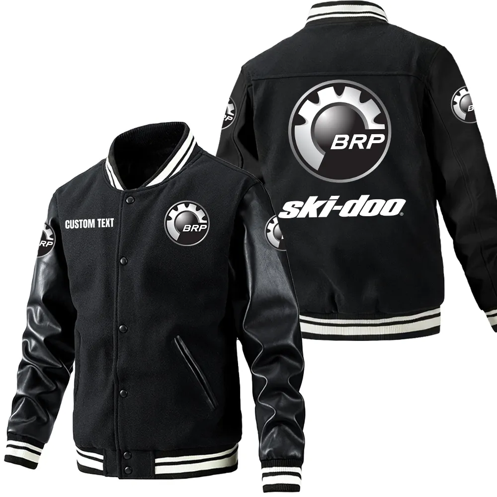 Trail Snow Rider Leather Baseball Jacket, Gearhead Pride in Leather CAR180 - Black