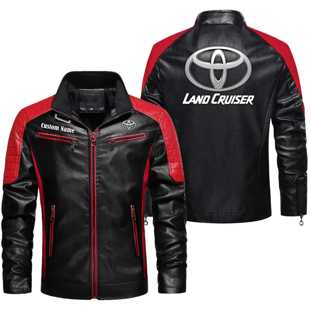 Trail Style Men's Pu Leather Jacket, Bold Streetwear PU Leather CAR040 - Red