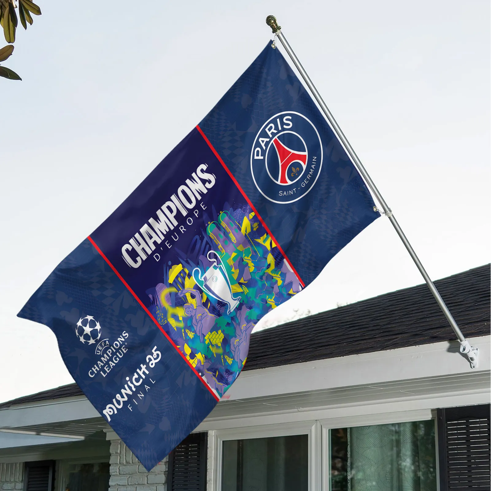United Support Flag 3D Print, Vibrant Fan Pride Flag PSG970
