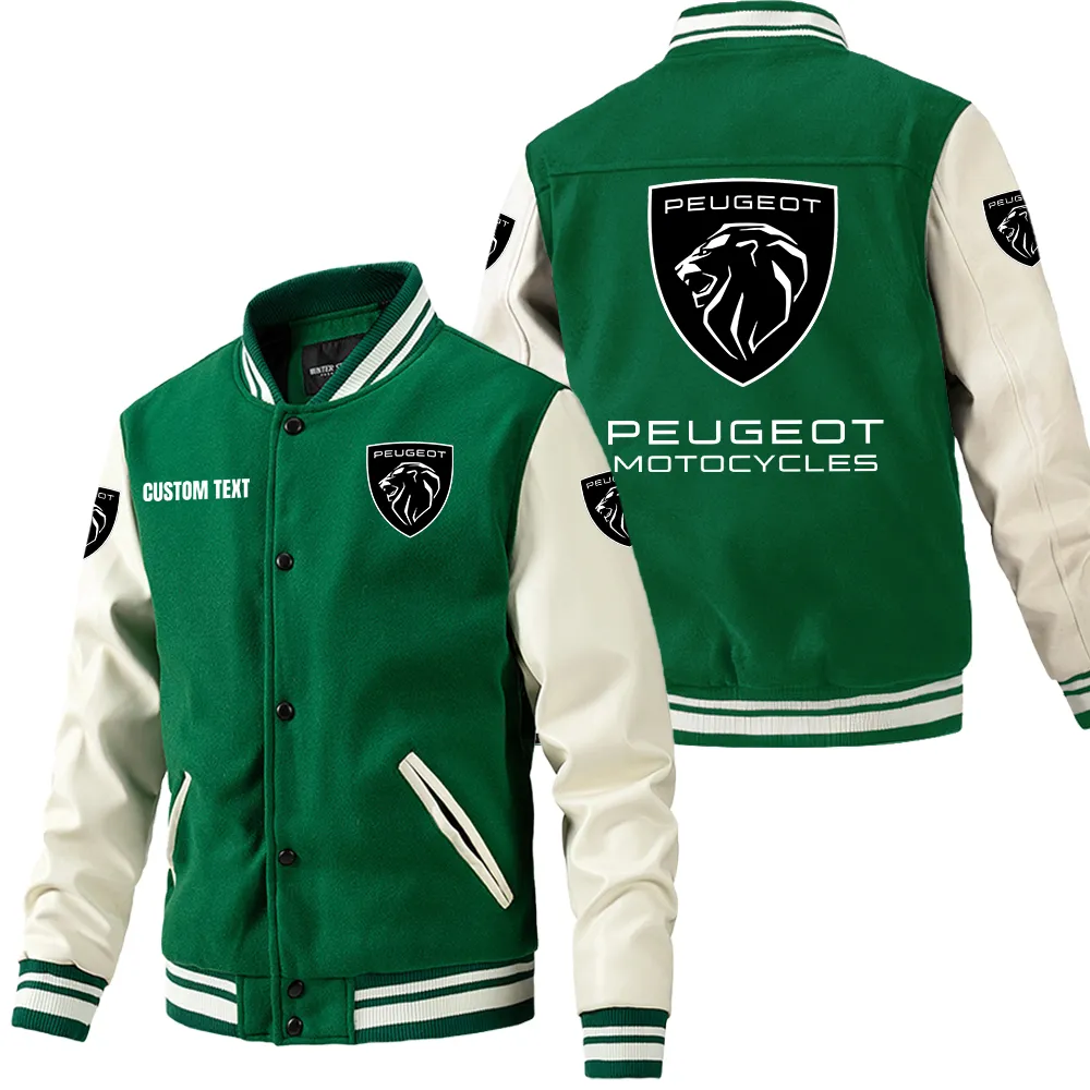 Urban Ride Leather Baseball Jacket, Leather Jacket for Gearheads CAR180 - Green
