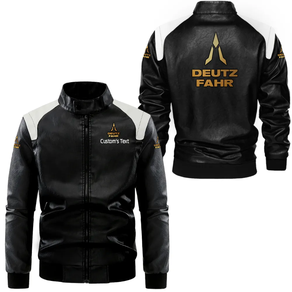 Utility Tractor Black And White Leather Jacket, Everyday Bold Leather Style CAR080