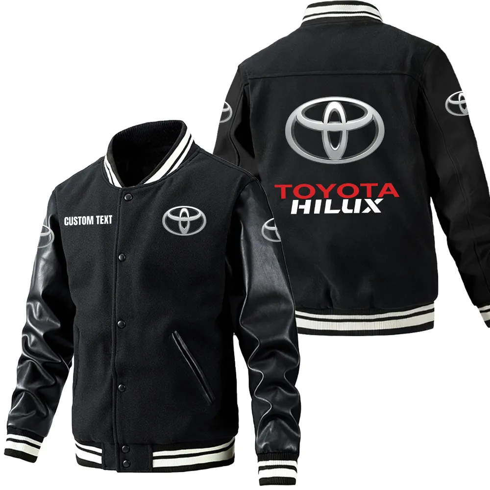 Utility Truck Leather Baseball Jacket, Street-Ready Leather Jacket CAR180 - Black