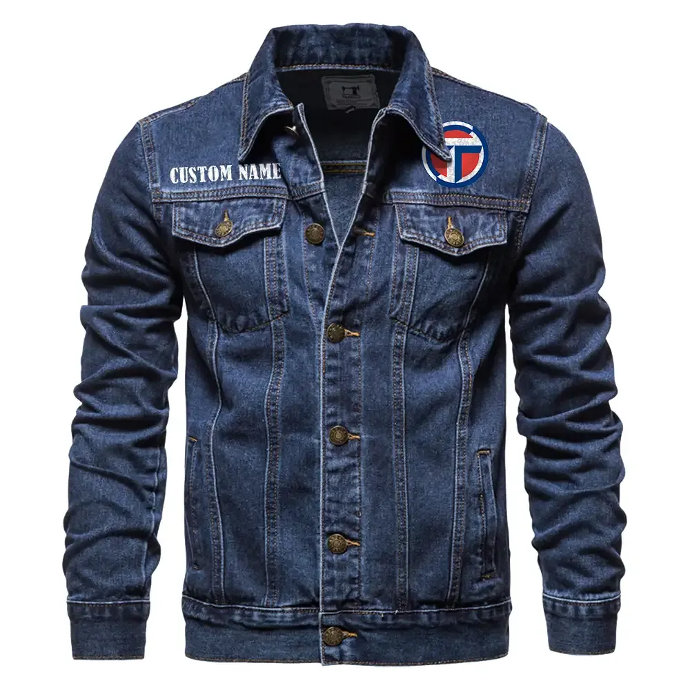 Vintage Drive Denim Jacket, True Gearhead Denim Look CAR190 - Dark Blue