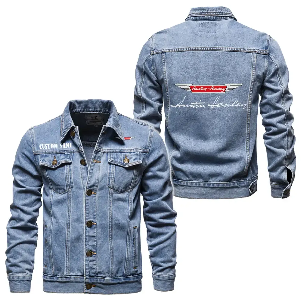 Vintage Roadster Car Denim Jacket, Rugged Denim for Gearheads CAR190 - Light Blue