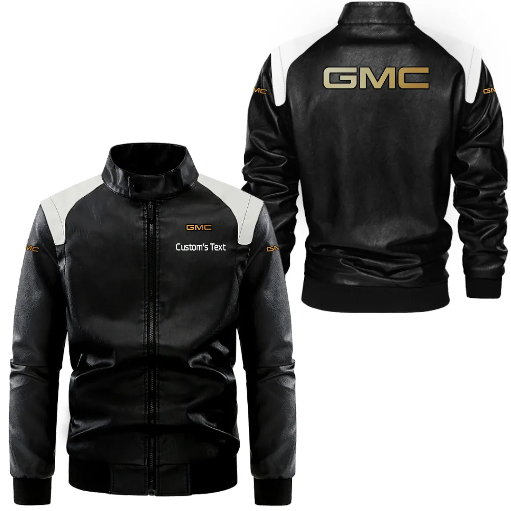 Work Truck Black And White Leather Jacket, Auto Enthusiast Leather Jacket CAR080